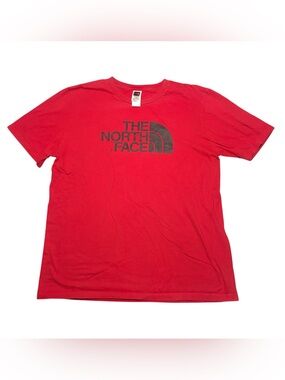 The North Face Logo Men's XL Red Cotton T-Shirt Short Sleeve